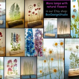 Flower Design Lamp Poppies, Epoxy Resin Table Modern, Flowers Light Decor, Accent Lighting - Night Lamps For Tables - thumbnail 2