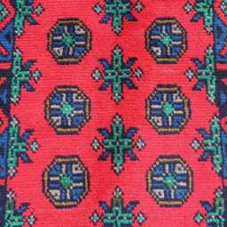 2'5x9'7 Fine Bukhara Runner Rug, Afghan Handmade Wool Natural Veg Dyes High Pile Turkmen Traditional Red Blue Green Orange Rug - thumbnail 3