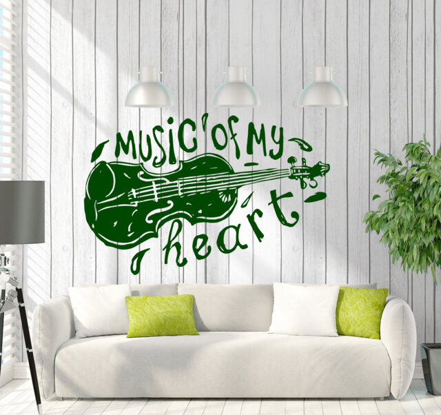 Wall Art Mural Words Cloud Music Of My Heart Living Room Decor Decal - #2505Dz - image 1