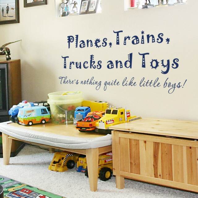 Boy Wall Decals - Planes Trains Trucks & Toys Nothing Quite Like Little Boys Vinyl Decal Quote For Baby Nursery- 068 - image 1