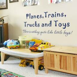 Boy Wall Decals - Planes Trains Trucks & Toys Nothing Quite Like Little Boys Vinyl Decal Quote For Baby Nursery- 068 - thumbnail 1
