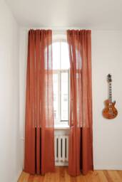 Linen Curtain Panels - Set Of 2 Handmade Semi-Sheer Rod Pocket Curtains