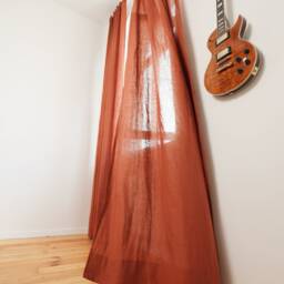Linen Curtain Panels - Set Of 2 Handmade Semi-Sheer Rod Pocket Curtains - thumbnail 2