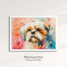 Shih Tzu Abstract Oil Painting Framed Print & Canvas Large Sizes Luxury Wall Art Poster Pet Home Decor Interior Dog Lover Gift - thumbnail 3