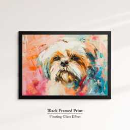Shih Tzu Abstract Oil Painting Framed Print & Canvas Large Sizes Luxury Wall Art Poster Pet Home Decor Interior Dog Lover Gift - thumbnail 2