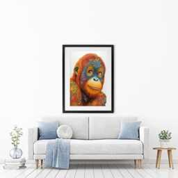 Inked Orangutan Framed Art Print - thumbnail 4