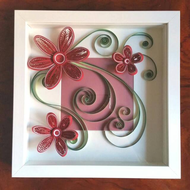 Quilling Art, Quilled Paper Frame, Wall Decor, Home Hanging, Gift, Flowers - image 1
