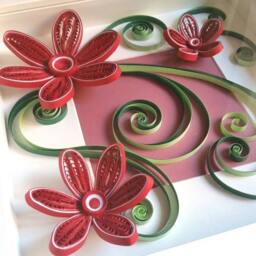 Quilling Art, Quilled Paper Frame, Wall Decor, Home Hanging, Gift, Flowers - thumbnail 2