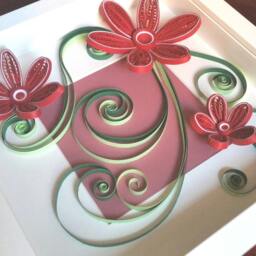 Quilling Art, Quilled Paper Frame, Wall Decor, Home Hanging, Gift, Flowers - thumbnail 3