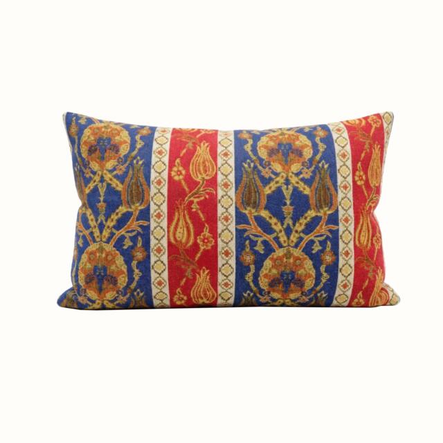 Turkish Tulip Cushion Red Blue Floral Pillow Cover 12x20 - image 1