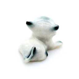 Miniature Ceramic Cat Baby Pet Mini Animal Little White Grey Figurine Tiny Statue Small Decoration Collectible Hand Painted Figure - thumbnail 3
