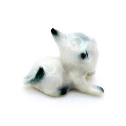Miniature Ceramic Cat Baby Pet Mini Animal Little White Grey Figurine Tiny Statue Small Decoration Collectible Hand Painted Figure - thumbnail 2