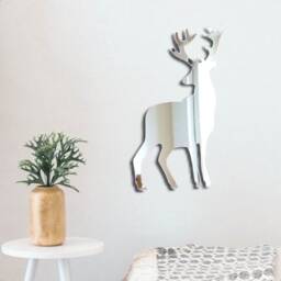 stag Acrylic Mirror Wall Art - Many Size & Colour Options - Bespoke Items Made - thumbnail 2