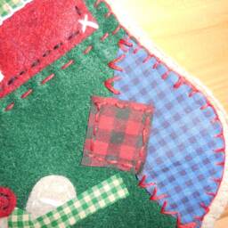 Patchwork Gingerbread Man Christmas Tree Stocking - thumbnail 4