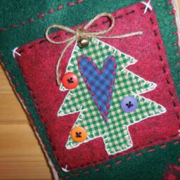 Patchwork Gingerbread Man Christmas Tree Stocking - thumbnail 3