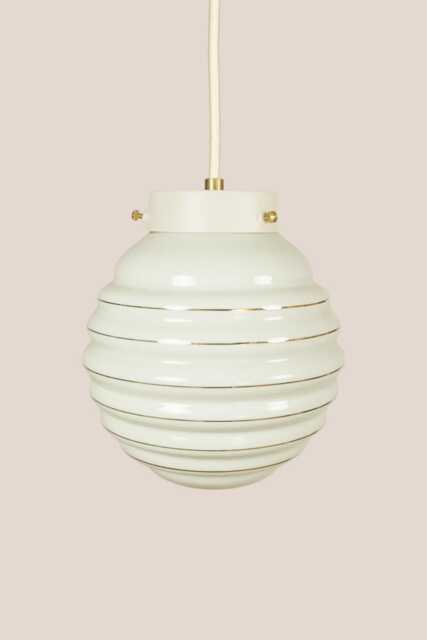 Neja Vintage Pendant Light Mcm Hanging Handcrafted Glass Lamp Retro Ceiling Fixture Yugoslavia Gold Brass - image 1