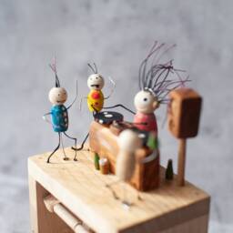 Wooden Dj Automate Handcrafted. Kinetic Sculpture, Automaton Handmade Wood. Original Gift For Dj, Figurine Automatic. Gifts Idea - thumbnail 3