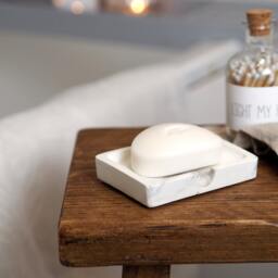 Handmade Concrete Soap Dish Modern Marble Bathroom Accessory - thumbnail 3