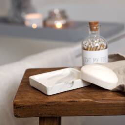 Handmade Concrete Soap Dish Modern Marble Bathroom Accessory - thumbnail 1