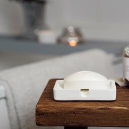 Handmade Concrete Soap Dish Modern Marble Bathroom Accessory - thumbnail 4