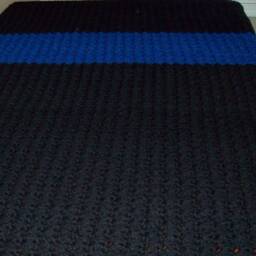 Thin Line Handmade/Hand Crocheted Afghan/Blanket - 5 Sizes/Fleece Lining Options -Police, Fire, Ems, Security, Dispatch, Correction, Border - thumbnail 3