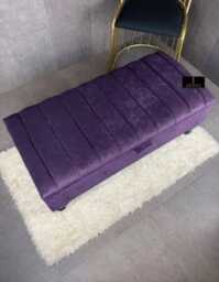 Purple Velvet Storage Ottoman Bench, Handmade Footstool, UK Made - thumbnail 1