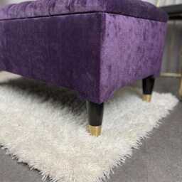 Purple Velvet Storage Ottoman Bench, Handmade Footstool, UK Made - thumbnail 4