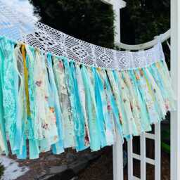 Custom Fringe Curtain Farmhouse Valance Window Treatments Aqua - thumbnail 3
