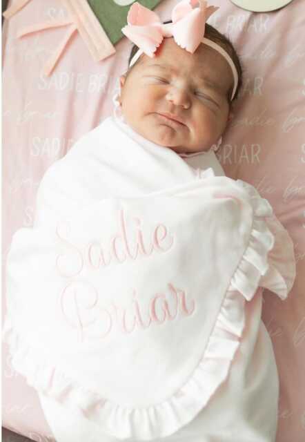 Baby Blanket, Personalized Baby Monogrammed Shower Gift, Stroller Pima Cotton - image 1