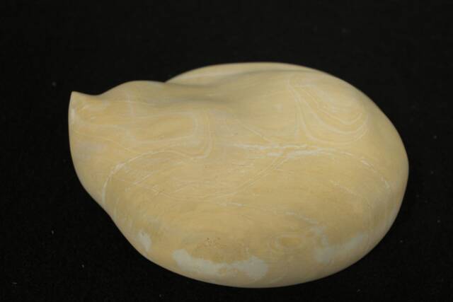 Cat, Dreaming - Limestone Sculpture Hanging Object, Animal Symbol - image 1