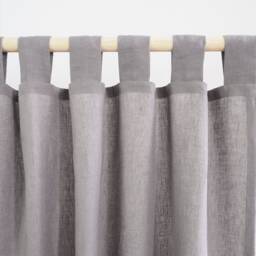 Gray Tab Top Window Curtain Panel Made Of Medium Linen - 160 G/2 - thumbnail 3