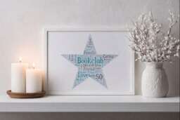 Personalized Star Word Art Print - Custom Family Name Gift, Framed Cloud - thumbnail 1