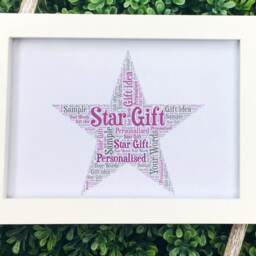Personalized Star Word Art Print - Custom Family Name Gift, Framed Cloud - thumbnail 2