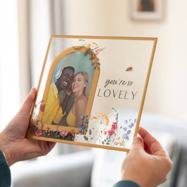 Glass Photo Frame Floral Design, You're So Lovely - 007 - image 1