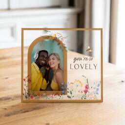 Glass Photo Frame Floral Design, You're So Lovely - 007 - thumbnail 2