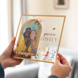 Glass Photo Frame Floral Design, You're So Lovely - 007 - thumbnail 1