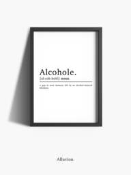 Alcohole Definition Print - Bar Poster Kitchen Home Accessories Beer Alcohol Man Cave Decor Drinks Prints - thumbnail 1