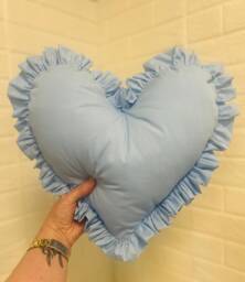 9 Colours Frilled Heart Pillow Cushion Professionally Made Pillows + Ruffles Plush Throw Double Frill Cotton Scatter - thumbnail 1