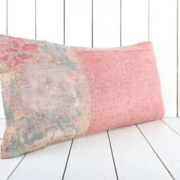 Vintage Turkish Kilim Lumbar Pillow Cover 12x24 Inch, Handmade - thumbnail 2