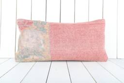 Vintage Turkish Kilim Lumbar Pillow Cover 12x24 Inch, Handmade - thumbnail 1