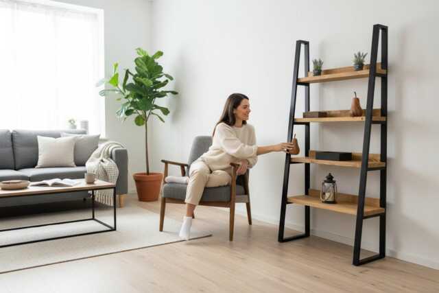 Trapezium Frame Ladder Style Shelving Unit/Bookcase - image 1