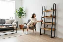 Trapezium Frame Ladder Style Shelving Unit/Bookcase - thumbnail 1