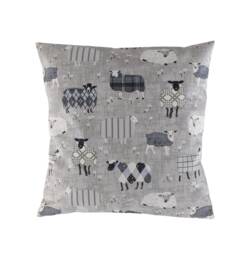 "Cushion Cover in Grey Baa Sheep 14"" 16"" 18"" 20" - thumbnail 1