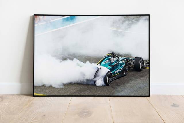 Sebastian Vettel Yas Marina Circuit F1 Uae 2022 Final Farewell Print Poster