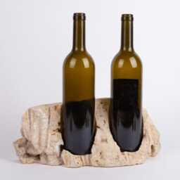 Handmade Travertine Wine Bottle Holder Unique Rack - thumbnail 2