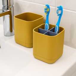 Modern Bathroom Toothbrush Holder Organizer With 4 Compartments Electric Manual Storage Custom Colours Available Drip Tray Fall Gift - thumbnail 2