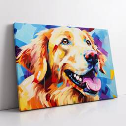 Golden Retriever Fun Animal Dog Pet Lover Abstract Oil Painting Wall Art, Framed Canvas Poster Print, Home Kitchen Office Room Decor, Gifts - thumbnail 2