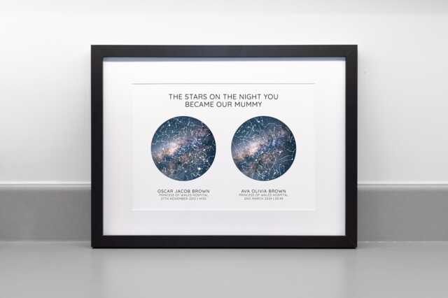 Personalised Star Map Print, New Parent Gift, Mother's Father's Day, Archival Fine Art Paper - image 1