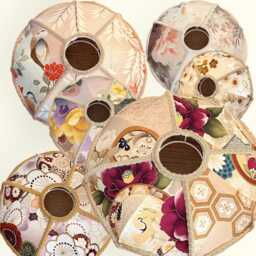 Japanese Kimono Silk Lampshade Petal Reverie Pendant Or Table Lamp Shade - thumbnail 3