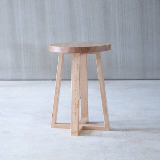 Round Side Table - Wooden Stool Bedside - image 1